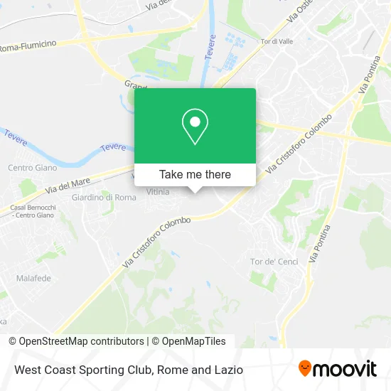 West Coast Sporting Club map