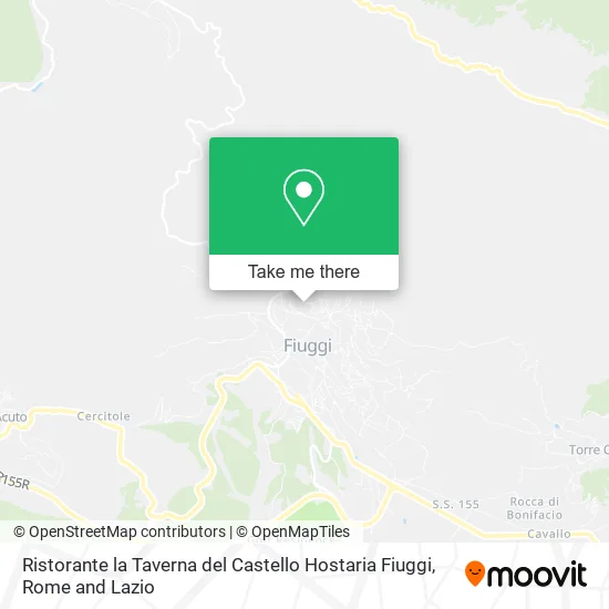 Castle Tavern Restaurant Hostaria Fiuggi map