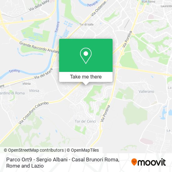 Parco Ort9 - Sergio Albani - Casal Brunori Roma map