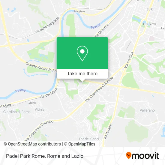Padel Park Rome map