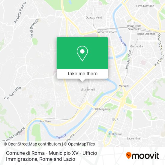 Comune di Roma - Municipio XV - Ufficio Immigrazione map