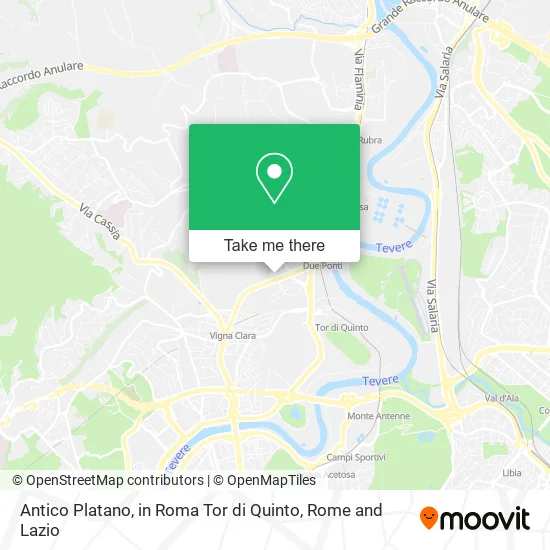 Antico Platano, in Roma Tor di Quinto map
