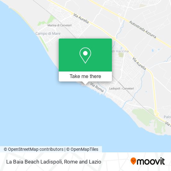 La Baia Beach Ladispoli map