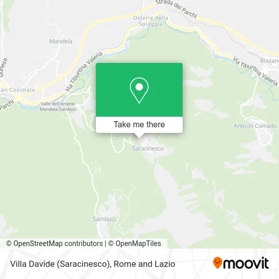 Villa Davide (Saracinesco) map