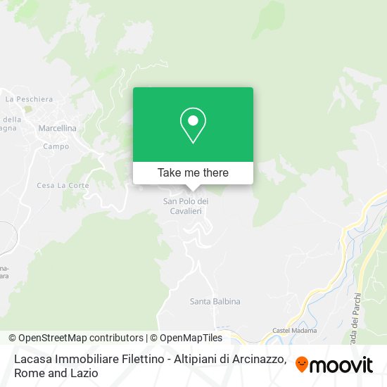 Lacasa Immobiliare Filettino - Altipiani di Arcinazzo map