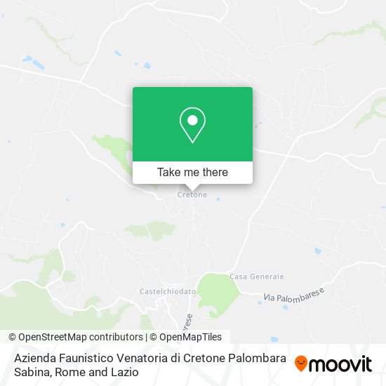 Azienda Faunistico Venatoria di Cretone Palombara Sabina map