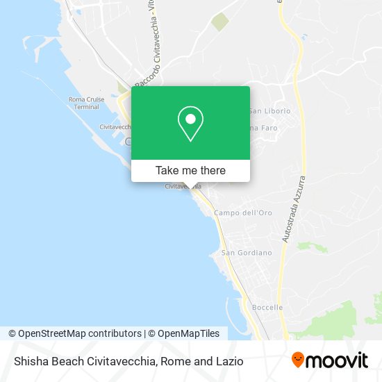 Shisha Beach Civitavecchia map