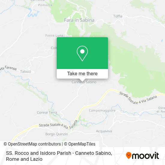 SS. Rocco and Isidoro Parish - Canneto Sabino map