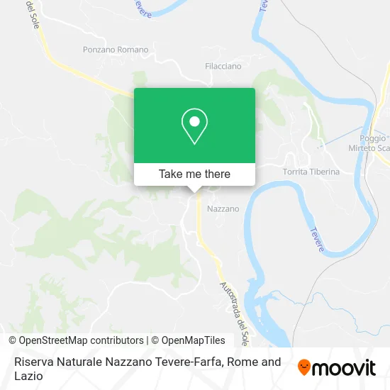 Nazzano Tevere-Farfa Nature Reserve map