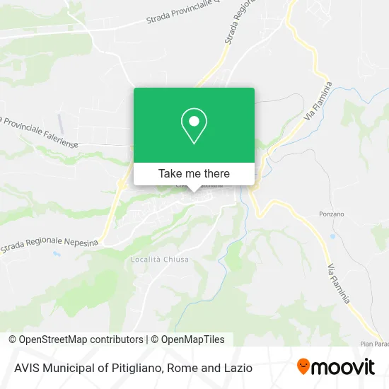 AVIS Municipal of Pitigliano map