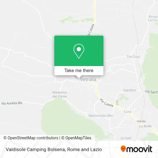 Valdisole Camping Bolsena map