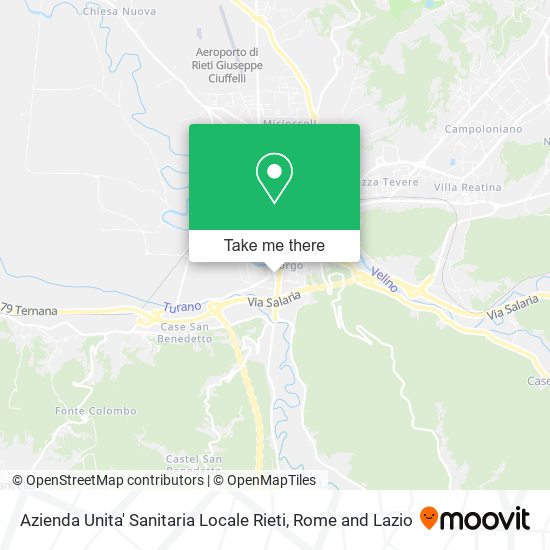 Azienda Unita' Sanitaria Locale Rieti map