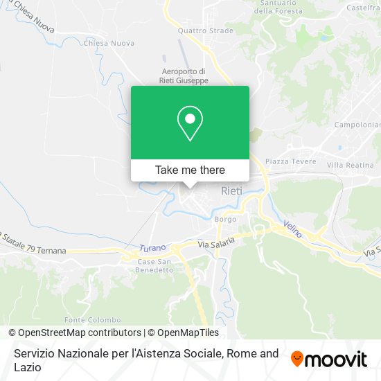 Servizio Nazionale per l'Aistenza Sociale map