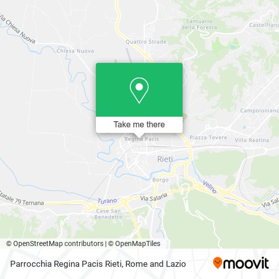 Parrocchia Regina Pacis Rieti map