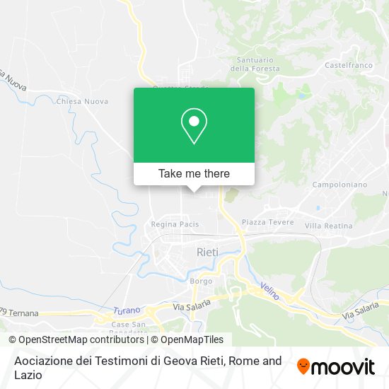 Aociazione dei Testimoni di Geova Rieti map