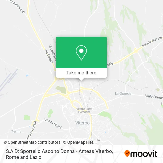S.A.D: Sportello Ascolto Donna - Anteas Viterbo map