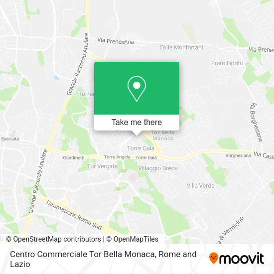Centro Commerciale Tor Bella Monaca map