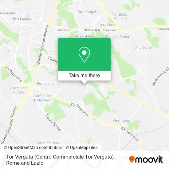Tor Vergata (Tor Vergata Shopping Center) map