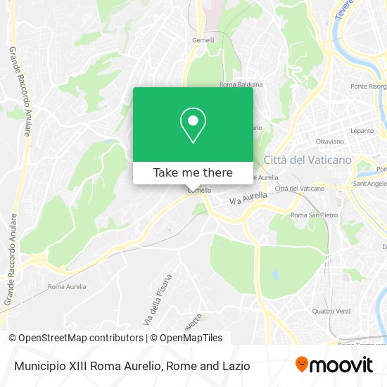 Municipio XIII Roma Aurelio map