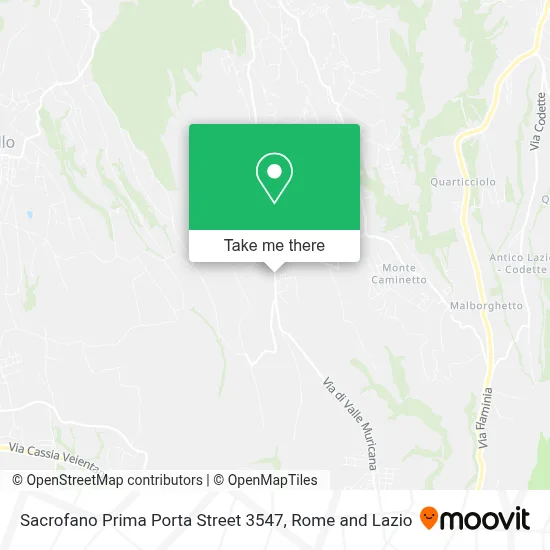 Sacrofano Prima Porta Street 3547 map