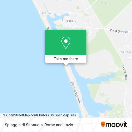 Sabaudia Beach map