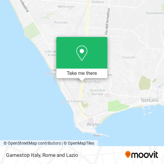 Gamestop Italy map