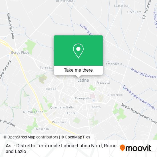 Asl - Distretto Territoriale Latina -Latina Nord map