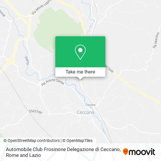 Automobile Club Frosinone Delegazione di Ceccano map