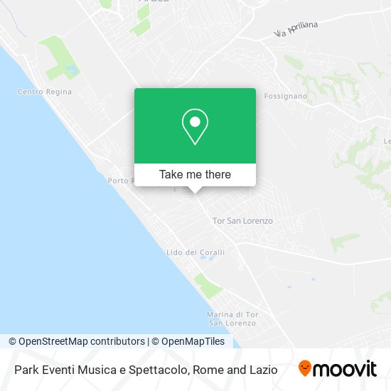 Park Eventi Musica e Spettacolo map
