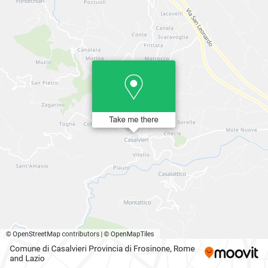 Comune di Casalvieri Provincia di Frosinone map