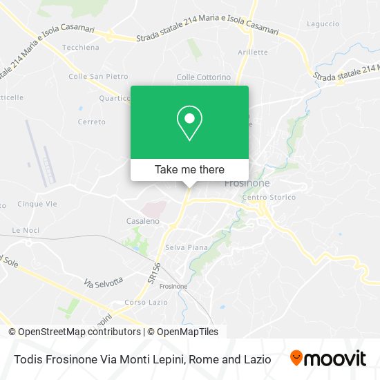 Todis Frosinone Via Monti Lepini map