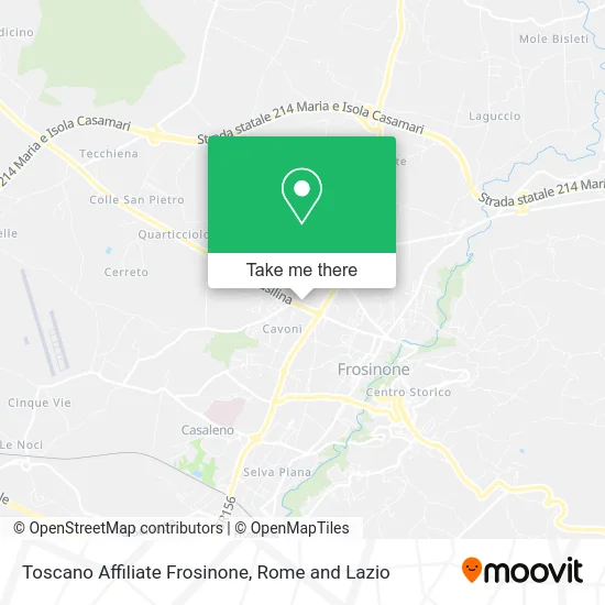 Toscano Affiliate Frosinone map