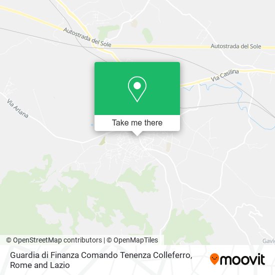 Guardia di Finanza Comando Tenenza Colleferro map