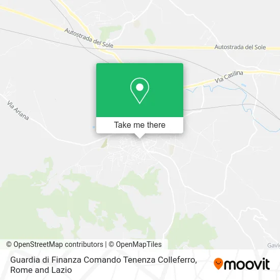 Finance Guard Command Tenenza Colleferro map