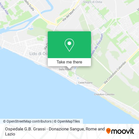 Ospedale G.B. Grassi - Donazione Sangue map
