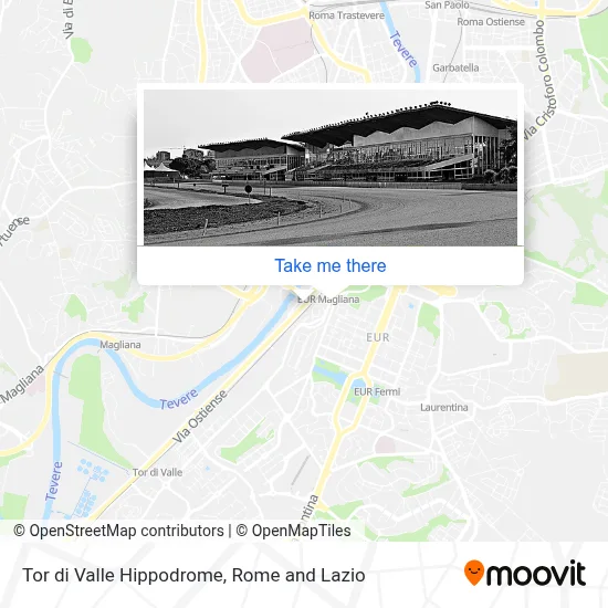 Tor di Valle Hippodrome map