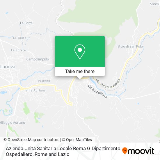 Azienda Unità Sanitaria Locale Roma G Dipartimento Ospedaliero map