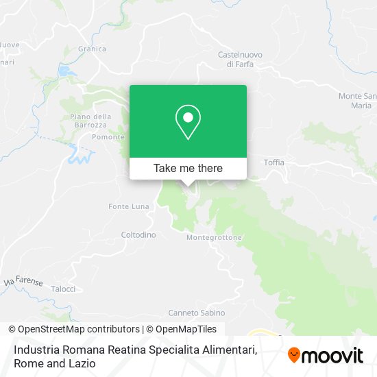Industria Romana Reatina Specialita Alimentari map