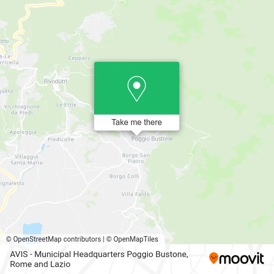 AVIS - Municipal Headquarters Poggio Bustone map