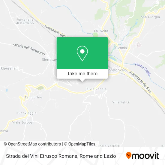 Etrusco Romana Wine Road map