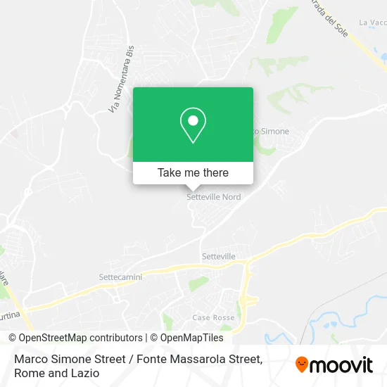 Marco Simone Street / Fonte Massarola Street map