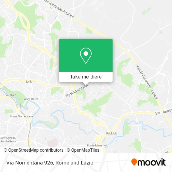 Via Nomentana 926 map
