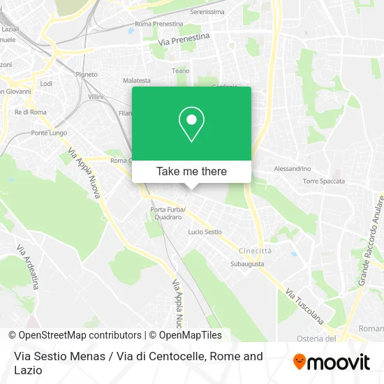 Via Sestio Menas / Via di Centocelle map