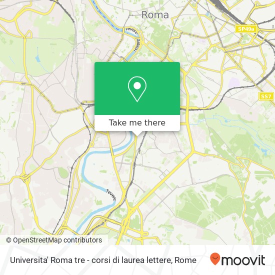 Universita' Roma tre - corsi di laurea lettere map