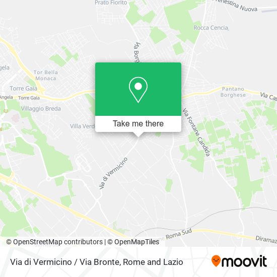 Via di Vermicino / Via Bronte map