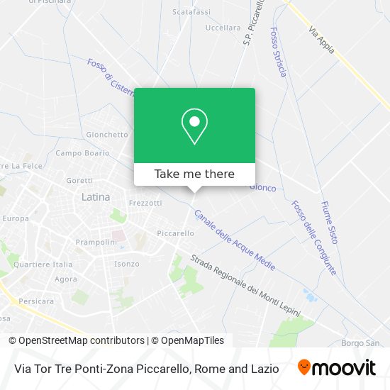 Via Tor Tre Ponti-Zona Piccarello map