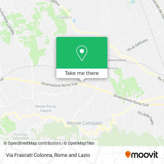 Via Frascati Colonna map