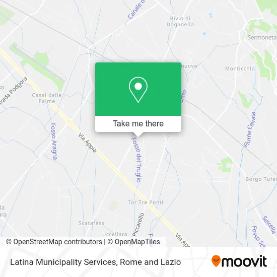 Latina Municipality Services map