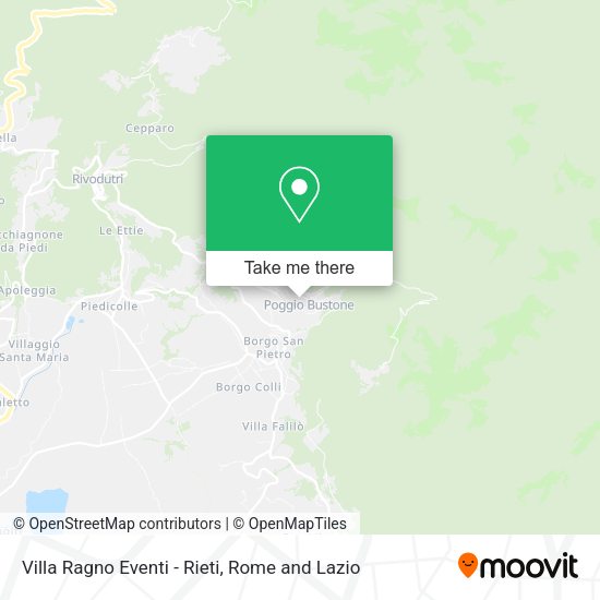 Villa Ragno Eventi - Rieti map