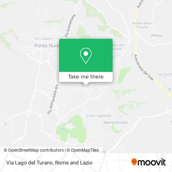 Via Lago del Turano map